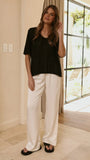 Spring Scoop Neck Tee Black