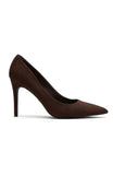 Alara Heels Chocolate Faux Suede