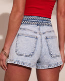 Whitnie Braided Trim Denim Shorts