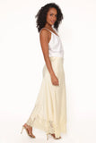 Alira Lace Trim Midi Skirt Yellow