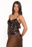 Zinnia Sequins Sleeveless Top Brown