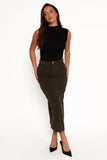 Myra Corduroy Midi Skirt Olive