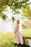 Simona Maxi Dress Pink Floral Tile