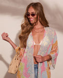 Fresh Rays Abstract Cover Up Front Tie Top