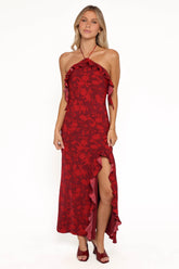 Patricia Maxi Dress Burgundy Red Floral