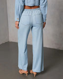 Issey Rigid Low Rise Straight Chambray Pants