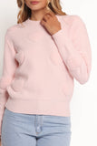 Orlenda Heart Knit Sweater Pale Pink