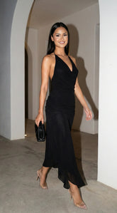 Lecce Halter Maxi Dress Black