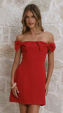 Taylor Bow Mini Dress Red