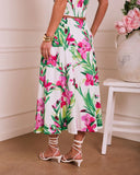 Fresh Gardenia Floral Midi Skirt