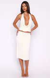 Sky Terrace Midi Skirt Cream