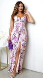 Sunlit Meadow Floral Maxi Dress Lilac