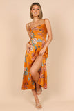 Alejandra Cowl Neck Midi Dress Tan