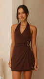 Brigitte Halter Mini Dress Brown
