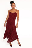 Lorde Midi Dress Burgundy Lace