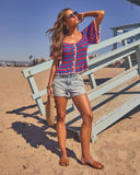 Sunscape Drift Striped Crochet Top