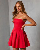 Elisara Pleated Fit And Flare Mini Dress