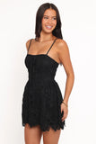 Roselle Lace Mini Dress Black