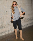 Shelton Pocketed Hooded Faux Leather Puffer Vest
