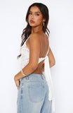 Its A Love Story Lace Top White