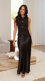 Darina Bias Cut Maxi Skirt Black