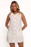 Velvette Mini Button Down Dress White