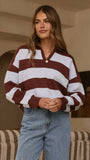 Kodi Sweater Blue Brown Stripe