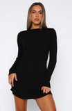 Lets Be Together Long Sleeve Mini Dress Black