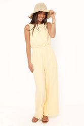 Brenna Cotton Jumpsuit Baby Yellow