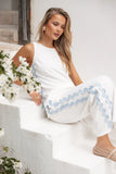 Jasinta Top Cream Blue