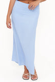 Madison Linen Column Skirt Blue