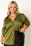 Narissa Satin Shirt Palm Green