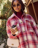 That September Feeling Plaid Pocketed Button Down Coat