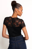 Ziva Lace Overlay Bodysuit Black