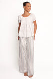 Ember Cotton Pants Blue Brown Stripe