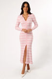 Eliana Long Sleeve Midi Dress Pink