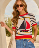 Set Sail Knit Graphic Novelty Sweater