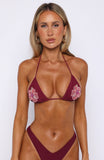 Yolanda Beaded Bikini Top Sangria