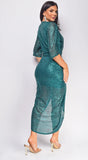 Uma Sequin Midi Dress Green