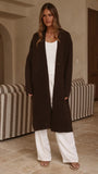 Romy Longline Cardigan Chocolate