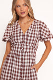 Robinson Maxi Dress Brown Gingham