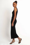 Aspen Button Up Knit Dress Black