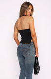 Youre On Your Own Halter Top Black