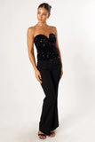 Clover Sweetheart Sequin Top Black