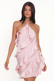 Valery Halterneck Mini Dress Pink