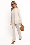 Silvie Long Sleeve Knitted Set Cream