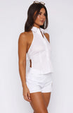 Cant Give You Up Halter Top White