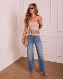 Tisla Super Stretch Mid Rise Straight Leg Jeans