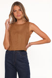 Charles Faux Sueded Top Camel