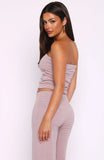 Happy It Happened Strapless Top Pink Blue Stripe